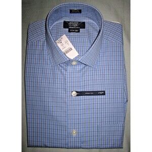 NWT Haberdashery Shirtings by J Crew blue plaid cotton button down, men's size S